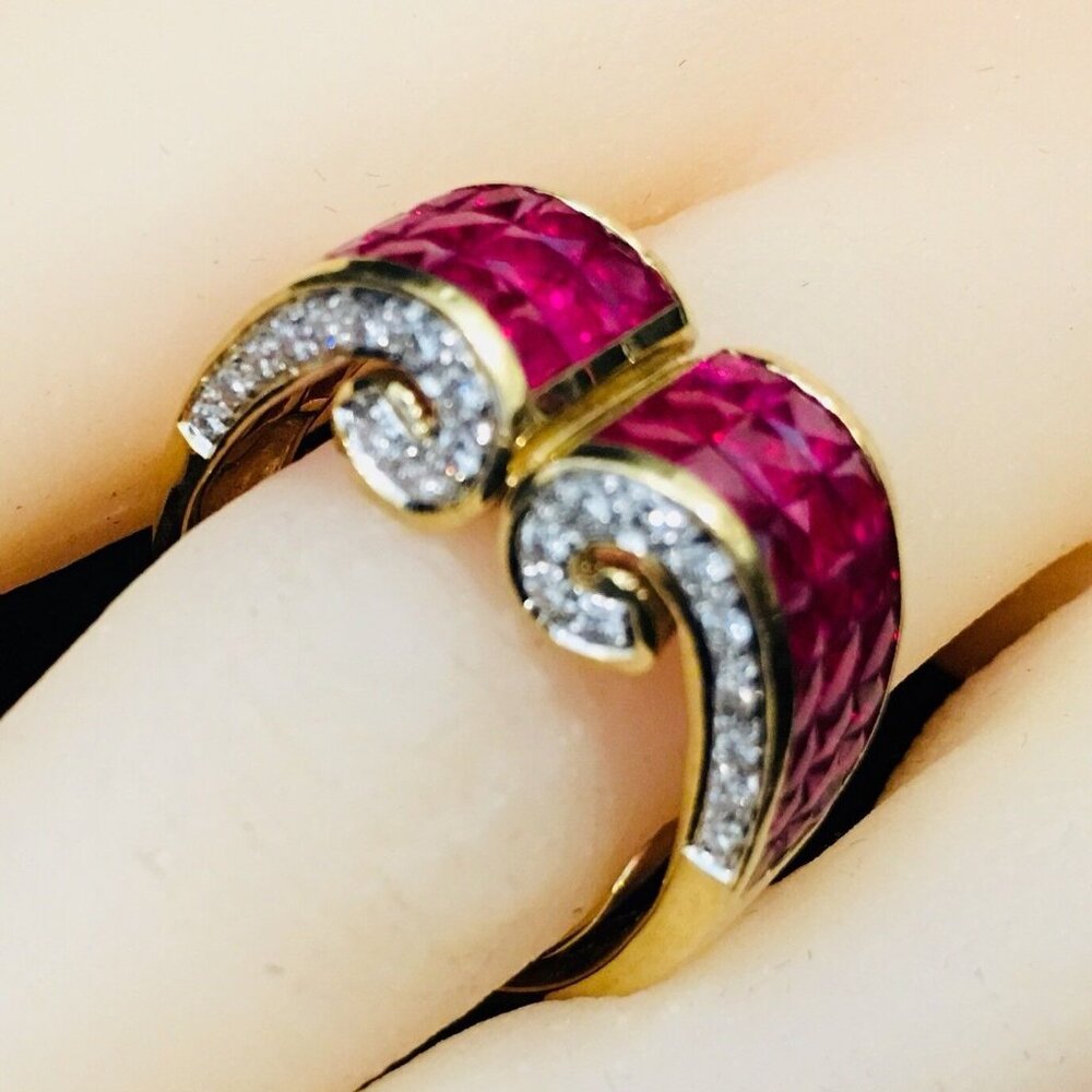 Stunning Ruby and Diamond Ring Sz 6  Wear with Jeans or Formal